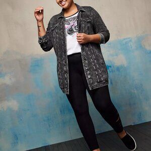 Torrid LoveSick Get Lost Fleece Trucker Jacket 3X